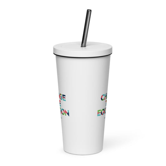 Insulated Tumbler With a Straw - Change the Equation