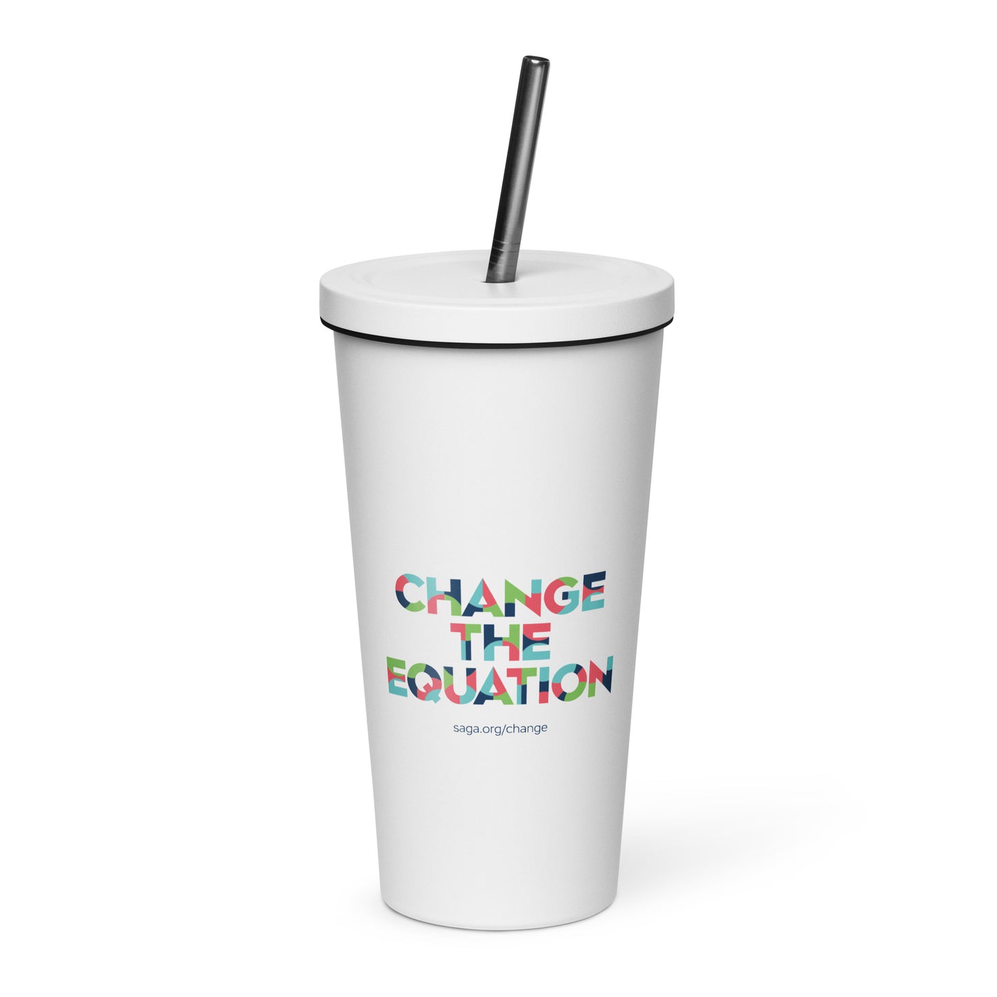 Insulated Tumbler With a Straw - Change the Equation